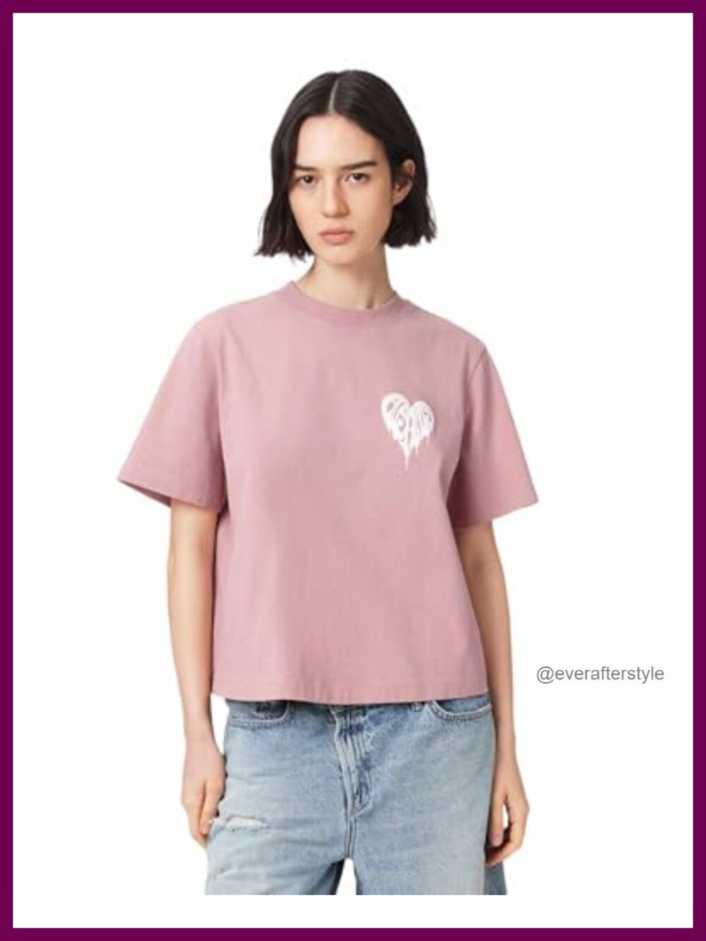 AllSaints Trip Lisa Tee Short Sleeve Crew Neck Boxy Top